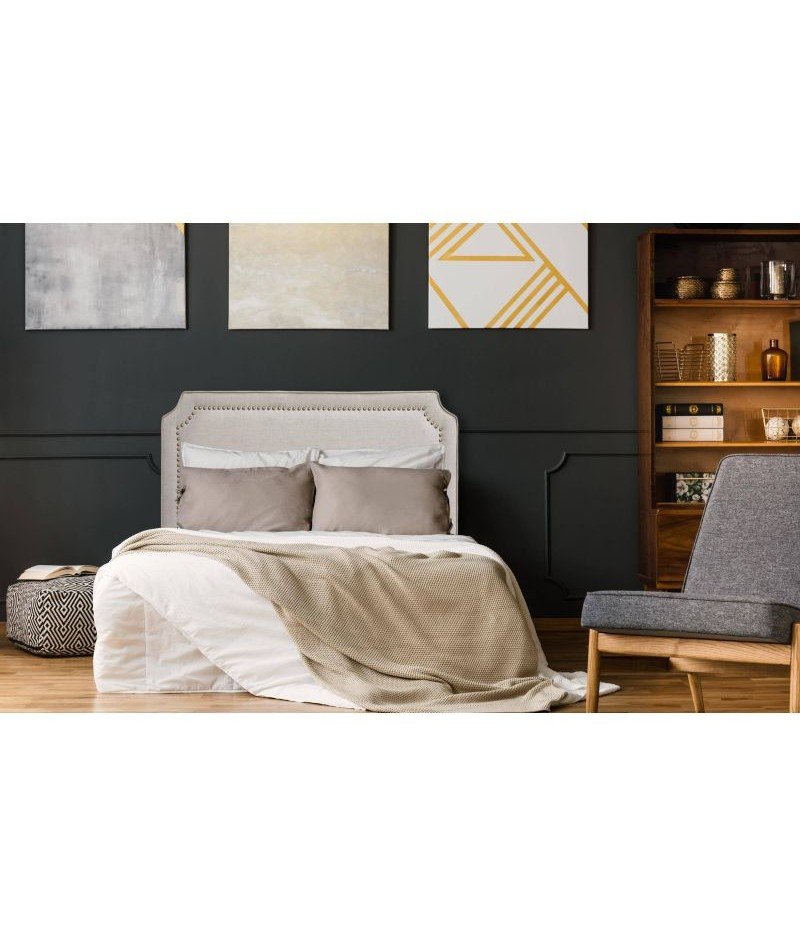 Riot - Cabecera king estilo moderno en tela color beige